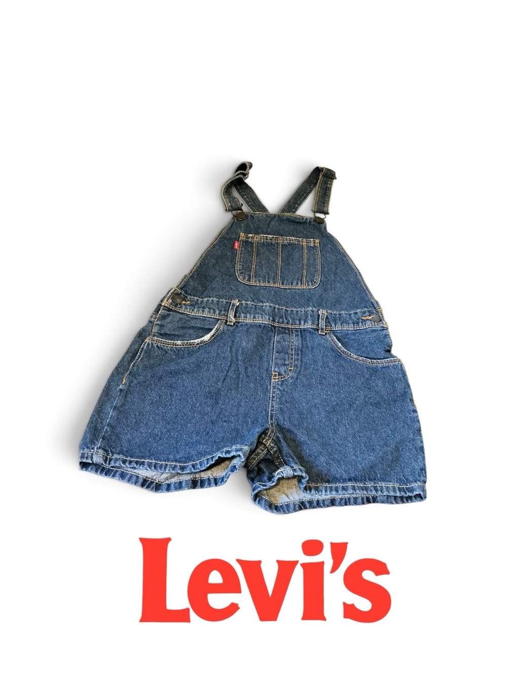 Levi's Indigo Denim Short Overalls for Kids 12-14